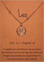 Leo/Leeuw - Sterrenbeeld ketting - Zodiac signs - Astrologie/Astrology - Horoscoop - Goud