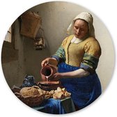 Wandcirkel Het Melkmeisje - 60 cm - Forex - Schilderij Oude Meesters