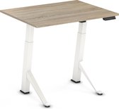 Worktrainer - YDesk - Klein zit sta bureau - Elektrisch - Memory display - 100x80   cm - Wit/Midden eiken