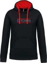 G-TOWN Heren Hoodie zwart / rood G-TOWN Grijs/Rood MT. XXL