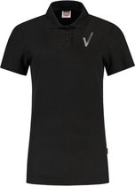 Security Kleding ART. NR. 201010 / POLOSHIRT BLACK dames, bedrukt met V-tje en SECURITY. Maat M.