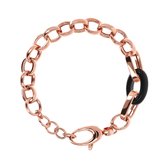 Bronzallure armband rose goud met onyx schakel