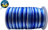 Blauw Wit Rond Waxkoord Polyester 2.0 mm 3.00 meter - Sieraden Maken - Wax - Koord