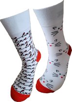 Verjaardag cadeautje voor vrouw - Cats sokken - Love Sokken - Leuke sokken - Vrolijke sokken - Luckyday Socks - Sokken met tekst - Aparte Sokken - Socks waar je Happy van wordt - M