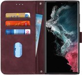 Samsung Galaxy S22 Ultra Hoesje Book Case met Koord Kunstleer Rood