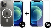 iPhone 13 Pro hoesje magnetisch shockproof transparant case - hoesje iPhone 13 Pro - 3x iPhone 13 Pro Screenprotector