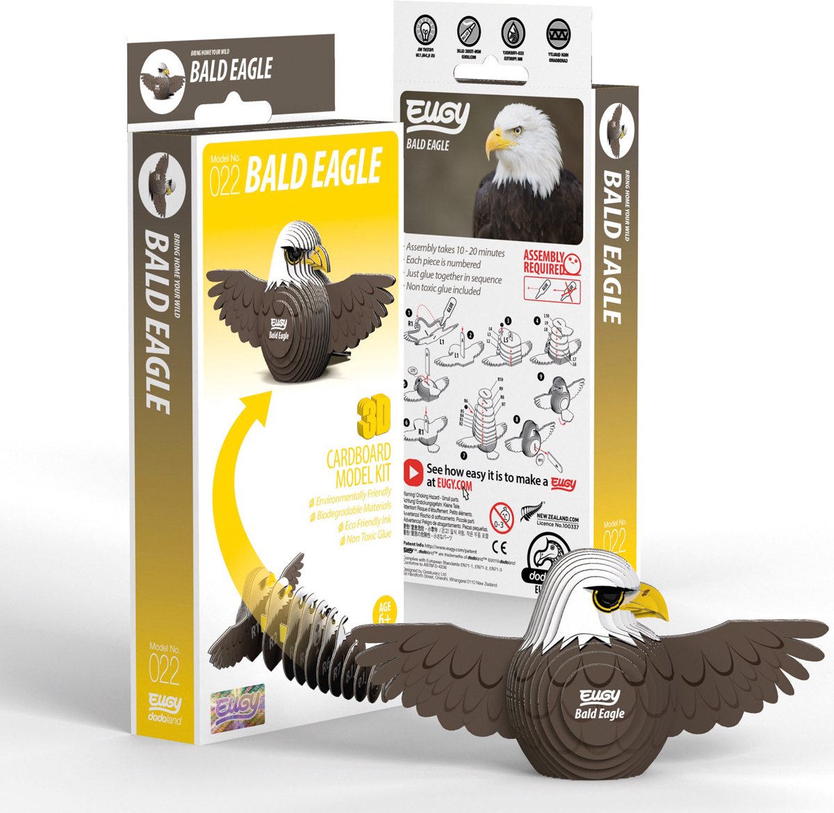EUGY 3D Puzzel - Adelaar - Vogels - Duurzaam - Verzamel Ze Allemaal - 6 Jaar