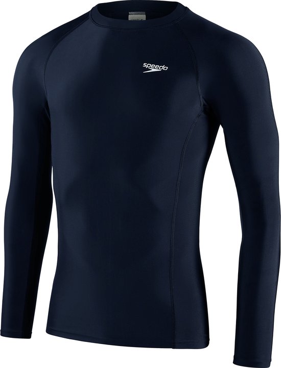 Speedo Long Sleeve Rash Top Heren - Marine / Wit - Maat L