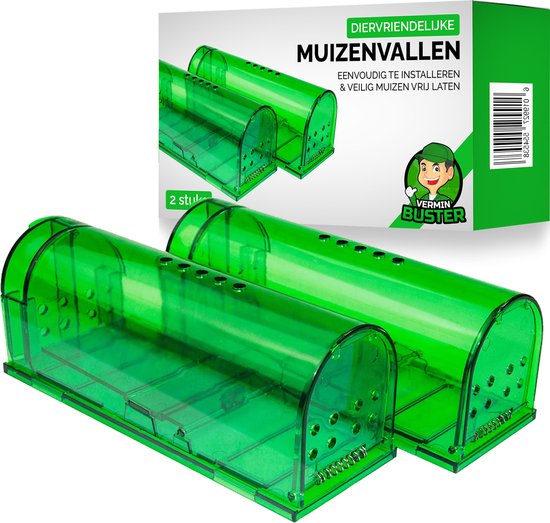 VerminBuster Diervriendelijke Muizenval - 2 stuks - Levende Muizenval - Muizenverjager