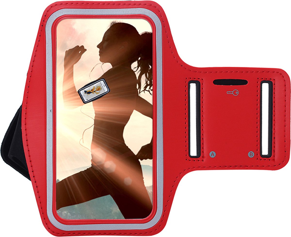 Hoesje iPhone 7 Plus - Hoesje iPhone 8 Plus -Sportband Hoesje - Sport Armband Case Hardloopband Rood