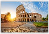 Het Colosseum in Rome op Aluminium - Foto op Dibond - Aluminium Schilderij - Wanddecoratie - 140x70 cm