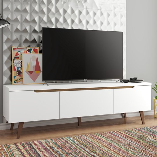 Emob - Meuble TV Emob TV Infas avec 2 portes & 1 tiroir - 180cm - Wit |  bol.com