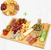 JoFlow® Premium Borrelplank of Tapasplank Bamboe Hout | Kaasplank of Serveerplank|  INCL. EXTRA Tapas Schaaltje