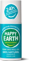 Happy Earth Pure Deodorant Roll-On Cedar Lime 75 ml - 100% natuurlijk