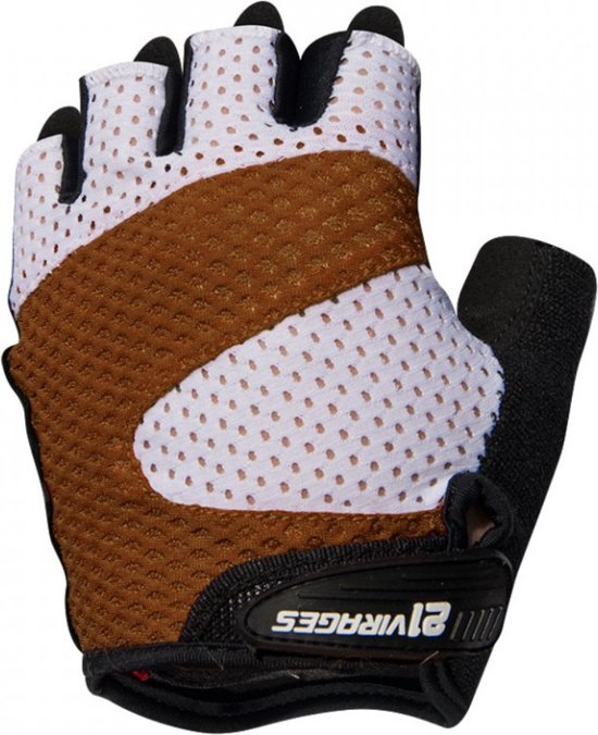 21Virages fietshandschoenen zomer unisex Bruin Wit / Summer cycling glove Airflow Brown white - XL