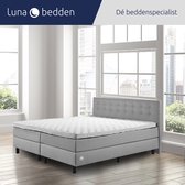 Luna Bedden - Boxspring Luna - 200x200 Compleet Grijs Geknoopt Bed