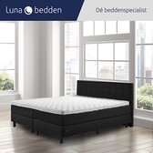 Luna Bedden - Boxspring Luna - 180x220 Compleet Zwart Geknoopt Bed