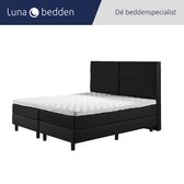 Luna Bedden - Boxspring Luna - 140x220 Compleet Zwart 4vaks Bed