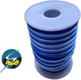 Waxkoord Blauw"Wit" - 2.0mm (Kunststof)/1.50 Meter/Sieraden Maken