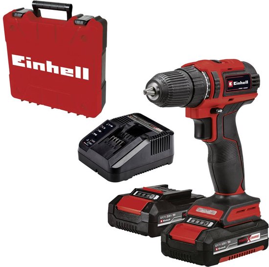 Einhell Accu Boor-/Schroefmachine TE-CD 18/40 Li BL Kit - Power X-Change - 18 V/Li-ion - 40 Nm - 0-350/0-1.450 t/min - Koolborstelloze motor - Incl. 2x 2.0 Ah accu, lader en transport-/opbergkoffer