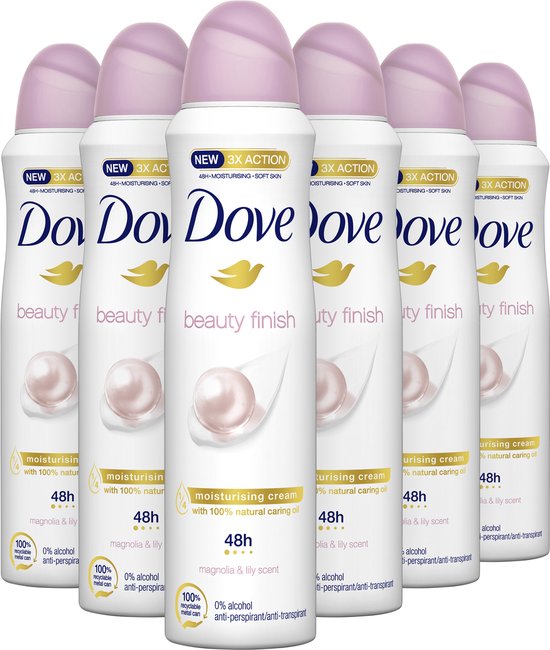 Déodorant anti-transpirant Dove Beauty Finish - 6 x 150 ml - Pack  économique | bol