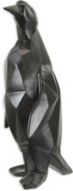 Decoratief Beeld - Kubische Zwarte Pinguïn - Polyresin - Wexdeco - Zwart - 18 X 20 Cm