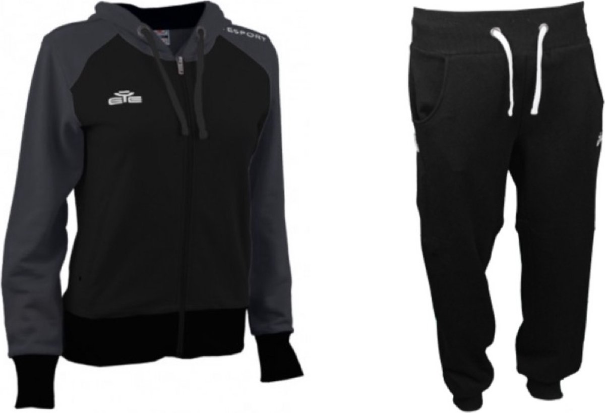 Joggingspak/Relaxpak Eye Sportwear, Felpa Eli/Panta Gigi, zwart/grijs, maat M