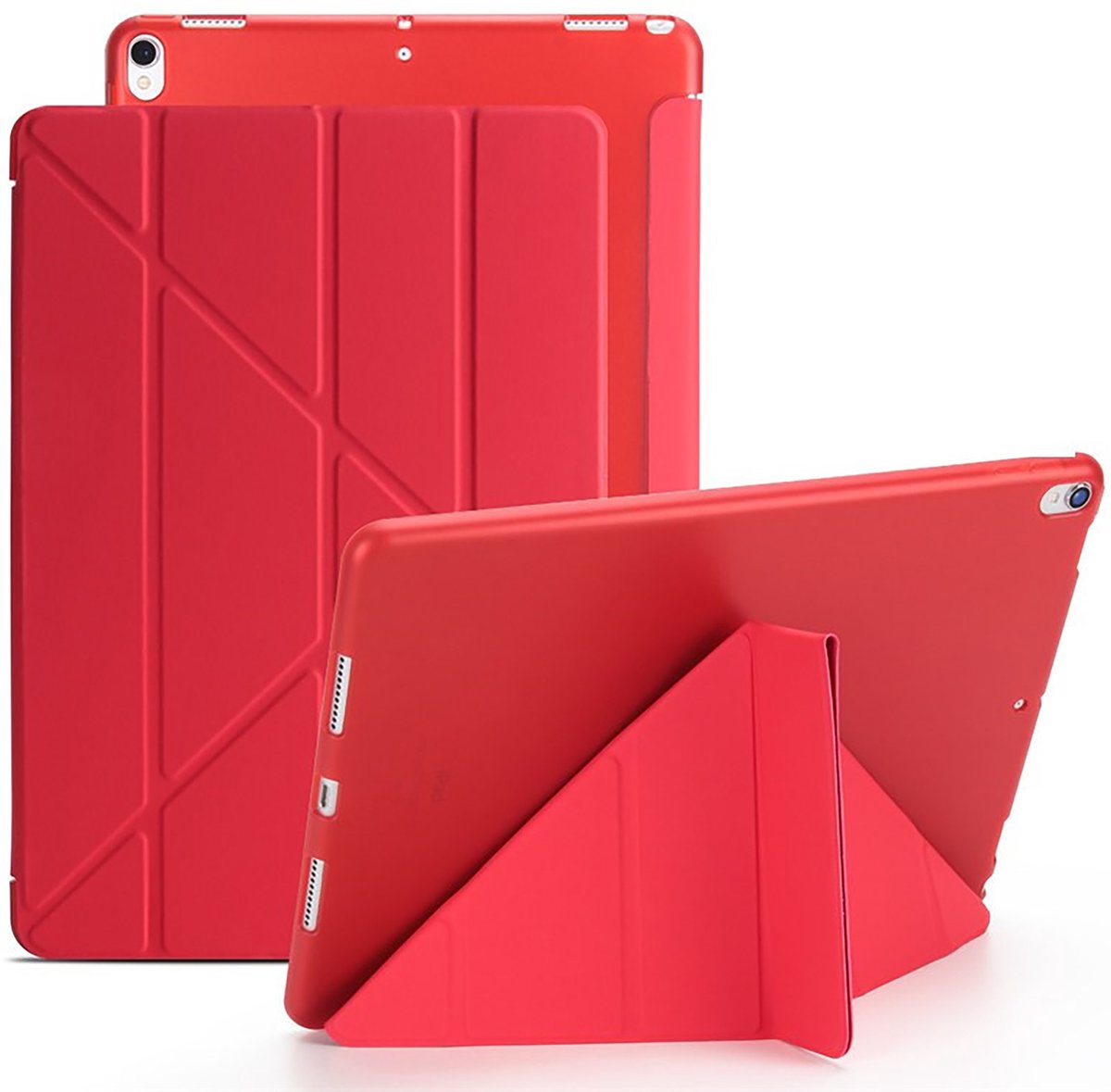 Tablet Hoes geschikt voor iPad Hoes 2021 - 9e generatie - 10.2 inch - Smart Cover - A2603 - A2604 - Rood