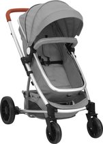 vidaXL Kinderwagen 2-in-1 aluminium lichtgrijs