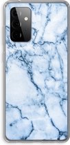 Case Company® - Galaxy A72 hoesje - Blauw marmer - Soft Case / Cover - Bescherming aan alle Kanten - Zijkanten Transparant - Bescherming Over de Schermrand - Back Cover