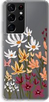 CaseCompany® - Galaxy S21 Ultra hoesje - Painted wildflowers - Soft Case / Cover - Bescherming aan alle Kanten - Zijkanten Transparant - Bescherming Over de Schermrand - Back Cover