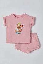 Woody - Meisjes Pyjama - wit-roze gestreept - axolotl - 221-3-PZG-Z/943 - 3m