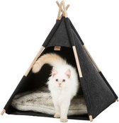 Trixie kattenmand tipi vilt antraciet (55X55X65