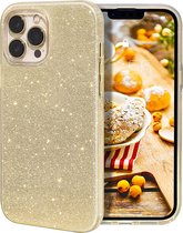 iPhone 13 Pro Max Hoesje Glitter Goud - Apple iPhone 13 Pro Max Hoesje Glitter Goud - iPhone 13 Pro Max Glitter Goud Hoesje - Glitter Back Cover