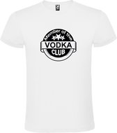 Wit  T shirt met  " Member of the Vodka club "print Zwart size XXXXL