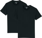 BasicT - T-shirt - 2 pak - Zwart - S - Organisch katoen