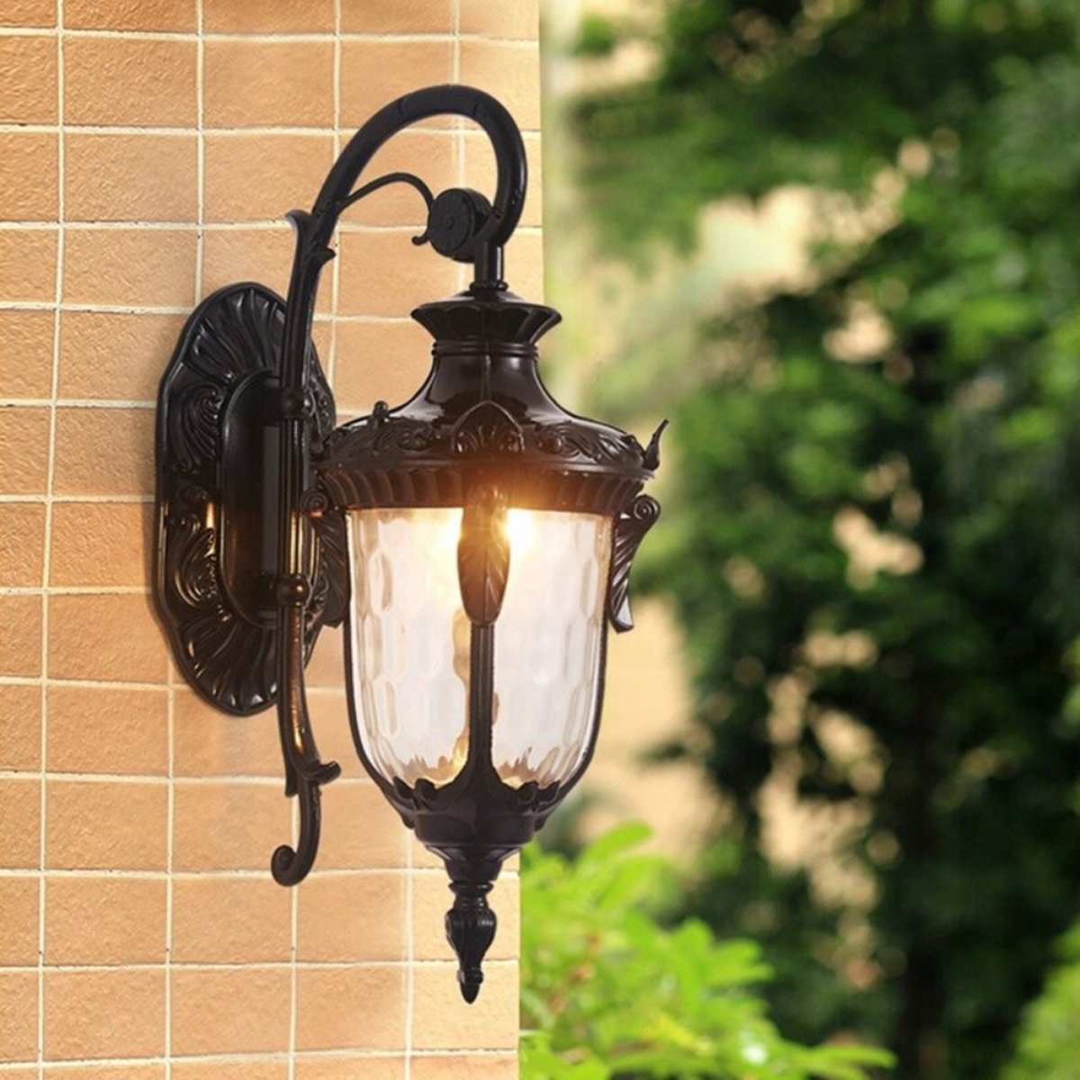 Manzibo Outdoor Wandlamp - Buitenlamp - Vintage Tuinlamp - Buitenlampen - Hanglamp - Retro Wandlamp - LED - E27 - Muurlamp - Zwart