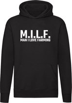 MILF - Man I love Farming | Ik houd van landbouw | Boerderij | Boer | Boerin | Platteland | Vee | Trekker | Tractor | Unisex | Trui | Sweater | Hoodie | Capuchon