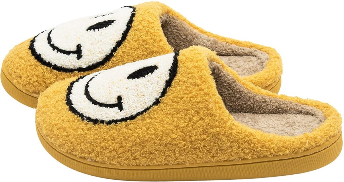 JAXY Smiley Slippers - Smiley Pantoffels - Pantoffels - Smiley Sloffen - Pantoffels Dames en Heren - Sloffen - Sloffen Dames en Heren - Maat 41-42 - Geel