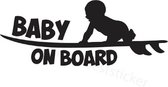 Baby on board auto stickers - Laptop sticker - Auto accessories - Sticker volwassenen - 16 x 6 cm - Zwart - 131