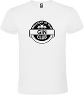 Wit  T shirt met  " Member of the Gin club "print Zwart size XXL