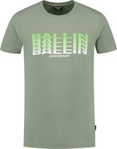 Ballin Amsterdam -  Heren Slim Fit   T-shirt  - Groen - Maat L