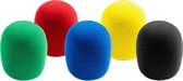 Set van 5 microfoon windkappen in diverse kleuren.