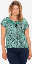 EVIVA - T-shirt met ronde hals en lint - dierenprint lichtgroen