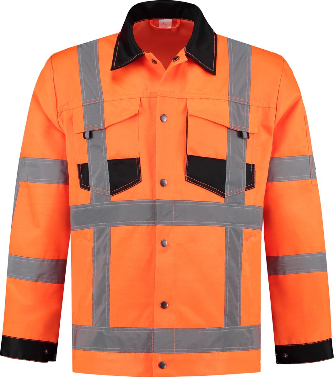 EM Traffic - High Visibility Werkjas RWS - Oranje - Drukknopen - Klasse 3 - Maat 5XL