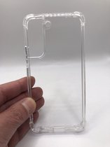 Hoogwaardige Anti shock stoot rubber siliconen - Geschikt voor Samsung Galaxy S22 Plus - Extra sterke hoeken back cover - Transparant (Past Alleen S22 Plus)