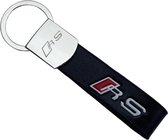 Luxe Auto Sleutelhanger met Lederen Strap - RS stijl -  Past bij oa. Audi RS3 / RS4 / RS5 / RS6 / RS7 / RSQ3 / RSQ8 / TT RS - Keychain Sleutel Hanger Cadeau - Auto Accessoires