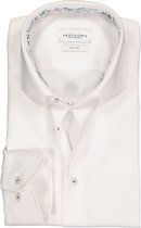 Profuomo slim fit overhemd - Oxford - wit (contrast) - Strijkvrij - Boordmaat: 40