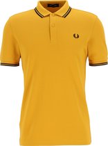 Fred Perry M3600 polo twin tipped shirt - heren polo - Gold / Black / Black -  Maat: M