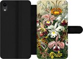 Bookcase Geschikt voor iPhone XR telefoonhoesje - Orchidee - Haeckel - Kunst - Met vakjes - Wallet case met magneetsluiting